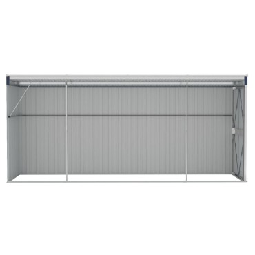 vidaXL Αποθήκη Κήπου Επιτοίχια Ανθρακί 118 x 382 x 178 εκ. από Ατσάλι