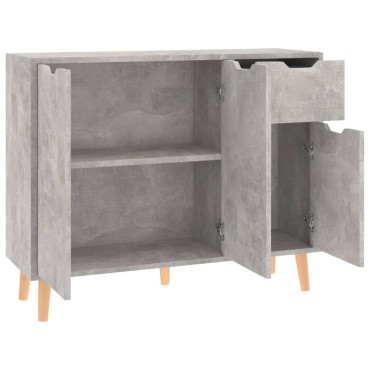 vidaXL Μπουφές Γκρι Σκυροδ. 90x30x72cm από Επεξεργασμένο Ξύλο 1 τεμ.