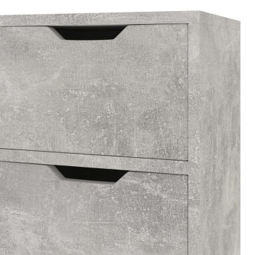 vidaXL Μπουφές Γκρι Σκυροδ. 90x30x72cm από Επεξεργασμένο Ξύλο 1 τεμ.
