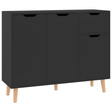 vidaXL Μπουφές Γυαλιστερό Μαύρο 90x30x72cm Επεξεργασμένο Ξύλο 1 τεμ.