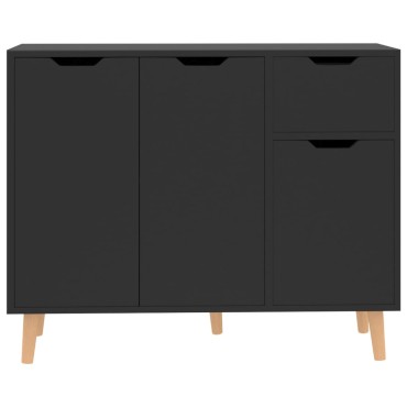 vidaXL Μπουφές Γυαλιστερό Μαύρο 90x30x72cm Επεξεργασμένο Ξύλο 1 τεμ.