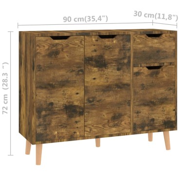 vidaXL Μπουφές Καπνιστή Δρυς 90x30x72cm από Επεξεργασμένο Ξύλο 1 τεμ.