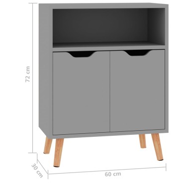 vidaXL Μπουφές Γκρι 60x30x72cm από Επεξεργασμένο Ξύλο 1 τεμ.