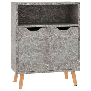 vidaXL Μπουφές Γκρι Σκυροδέματος 60x30x72cm Επεξεργασμένο Ξύλο 1 τεμ.