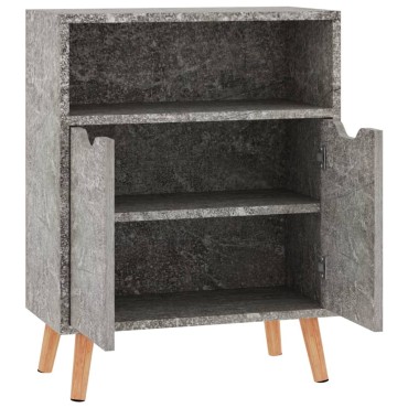 vidaXL Μπουφές Γκρι Σκυροδέματος 60x30x72cm Επεξεργασμένο Ξύλο 1 τεμ.