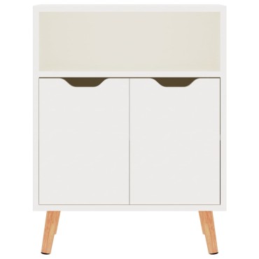 vidaXL Μπουφές Γυαλιστερό Λευκό 60x30x72cm από Επεξεργασμένο Ξύλο 1 τεμ.