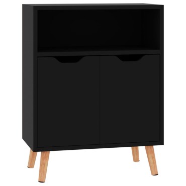 vidaXL Μπουφές Γυαλιστερό Μαύρο 60x30x72cm Επεξεργασμένο Ξύλο 1 τεμ.
