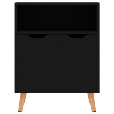 vidaXL Μπουφές Γυαλιστερό Μαύρο 60x30x72cm Επεξεργασμένο Ξύλο 1 τεμ.