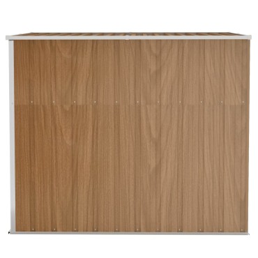 vidaXL Αποθήκη Κήπου Επιτοίχια Καφέ 118x194x178 εκ. από Γαλβ. Ατσάλι