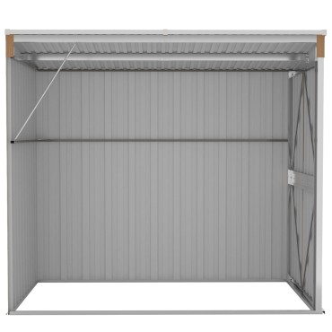 vidaXL Αποθήκη Κήπου Επιτοίχια Καφέ 118x194x178 εκ. από Γαλβ. Ατσάλι