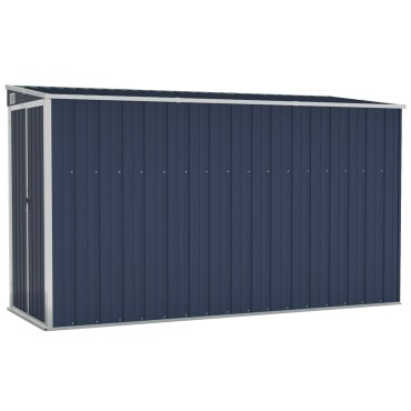 vidaXL Αποθήκη Κήπου Επιτοίχια Ανθρακί 118 x 288 x 178 εκ από Ατσάλι