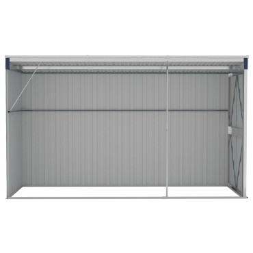 vidaXL Αποθήκη Κήπου Επιτοίχια Ανθρακί 118 x 288 x 178 εκ από Ατσάλι