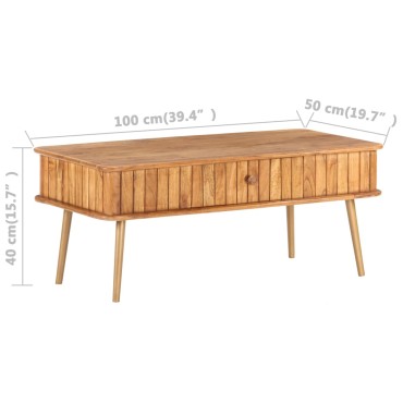 vidaXL Τραπεζάκι Σαλονιού 100x50x40cm από Μασίφ Ξύλο Ακακίας 1 τεμ.