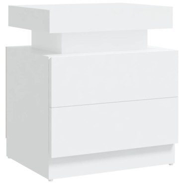 vidaXL Κομοδίνο Λευκό 40x35x52cm από Επεξεργ. Ξύλο 1 τεμ.