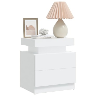 vidaXL Κομοδίνο Λευκό 40x35x52cm από Επεξεργ. Ξύλο 1 τεμ.