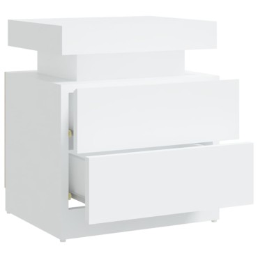 vidaXL Κομοδίνο Λευκό 40x35x52cm από Επεξεργ. Ξύλο 1 τεμ.