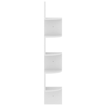 vidaXL Γωνιακή Ραφιέρα Τοίχου Λευκή 19x19x123cm από Επεξ. Ξύλο 1 τεμ.