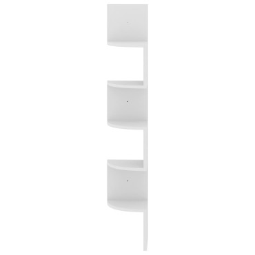 vidaXL Γωνιακή Ραφιέρα Τοίχου Λευκή 19x19x123cm από Επεξ. Ξύλο 1 τεμ.