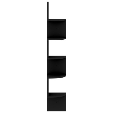 vidaXL Γωνιακή Ραφιέρα Τοίχου Μαύρη 19x19x123cm από Μοριοσανίδα 1 τεμ.