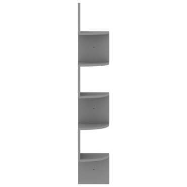 vidaXL Γωνιακή Ραφιέρα Τοίχου Γκρι 19x19x123cm από Επεξ. Ξύλο 1 τεμ.