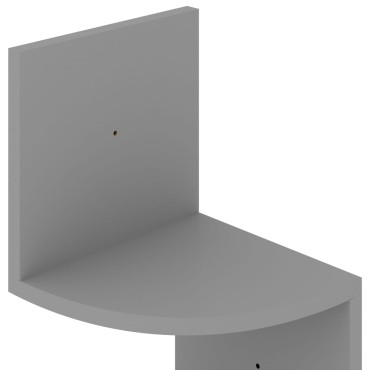 vidaXL Γωνιακή Ραφιέρα Τοίχου Γκρι 19x19x123cm από Επεξ. Ξύλο 1 τεμ.