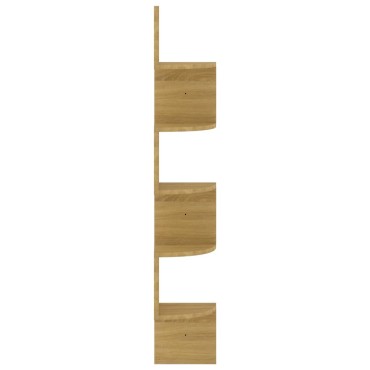 vidaXL Γωνιακή Ραφιέρα Τοίχου Sonoma Δρύς 19x19x123cm από Επεξ. Ξύλο 1 τεμ.