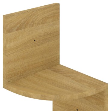 vidaXL Γωνιακή Ραφιέρα Τοίχου Sonoma Δρύς 19x19x123cm από Επεξ. Ξύλο 1 τεμ.