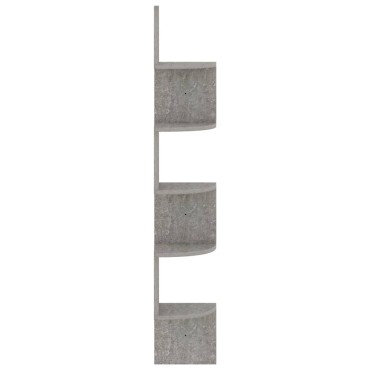 vidaXL Γωνιακή Ραφιέρα Τοίχου Γκρι Σκυρ. 19x19x123cm από Επεξ. Ξύλο 1 τεμ.