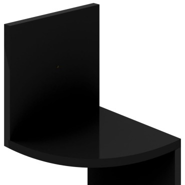 vidaXL Γωνιακή Ραφιέρα Τοίχου Γυαλ.Μαύρη 19x19x123cm από Επεξ. Ξύλο 1 τεμ.