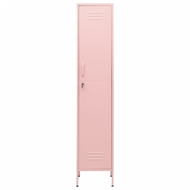 vidaXL Φοριαμός Ροζ 35x46x180cm από Ατσάλι 1 τεμ.