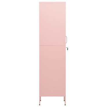 vidaXL Φοριαμός Ροζ 35x46x180cm από Ατσάλι 1 τεμ.
