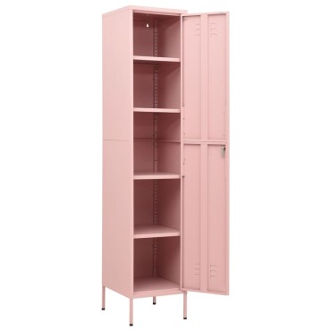 vidaXL Φοριαμός Ροζ 35x46x180cm από Ατσάλι 1 τεμ.