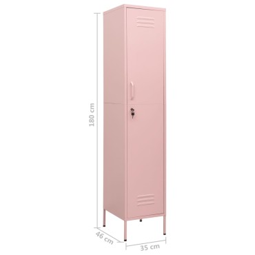 vidaXL Φοριαμός Ροζ 35x46x180cm από Ατσάλι 1 τεμ.