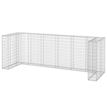 vidaXL Συρματοκιβώτιο Τοίχος για Κάδους 325x100x110 εκ Γαλβαν. Χάλυβας