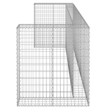 vidaXL Συρματοκιβώτιο Τοίχος για Κάδους 325x100x110 εκ Γαλβαν. Χάλυβας