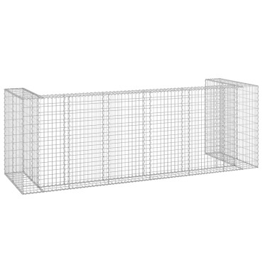 vidaXL Συρματοκιβώτιο Τοίχος για Κάδους 325x100x110 εκ Γαλβαν. Χάλυβας