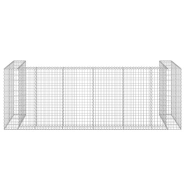 vidaXL Συρματοκιβώτιο Τοίχος για Κάδους 325x100x110 εκ Γαλβαν. Χάλυβας