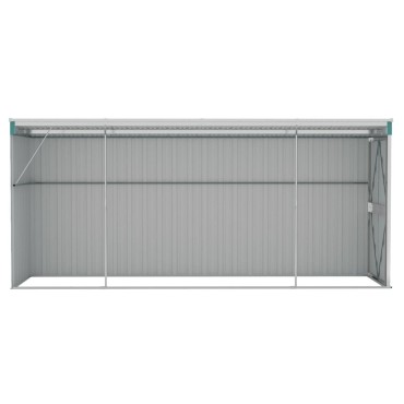 vidaXL Αποθήκη Κήπου Επιτοίχια Πράσινη 118x382x178 εκ από Γαλβ. Ατσάλι