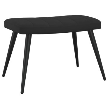 vidaXL Πολυθρόνα Relax Μαύρη Βελούδινη με Σκαμπό 61x70x96,5cm 1 τεμ.