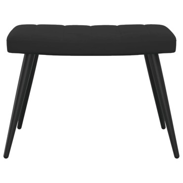 vidaXL Πολυθρόνα Relax Μαύρη Βελούδινη με Σκαμπό 61x70x96,5cm 1 τεμ.
