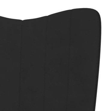 vidaXL Πολυθρόνα Relax Μαύρη Βελούδινη με Σκαμπό 61x70x96,5cm 1 τεμ.