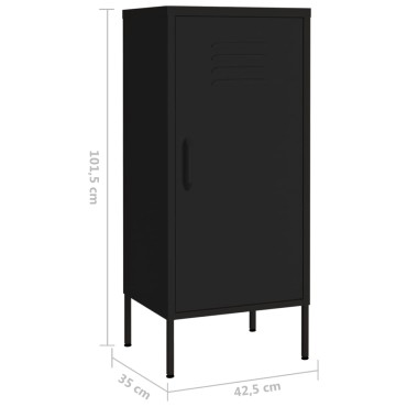 vidaXL Ντουλάπι Αποθήκευσης Μαύρο 42,5x35x101,5cm από Ατσάλι 1 τεμ.