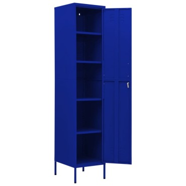 vidaXL Φοριαμός Ναυτικό Μπλε 35x46x180cm από Ατσάλι 1 τεμ.