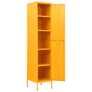 vidaXL Φοριαμός Μουσταρδί 35x46x180cm από Ατσάλι 1 τεμ.