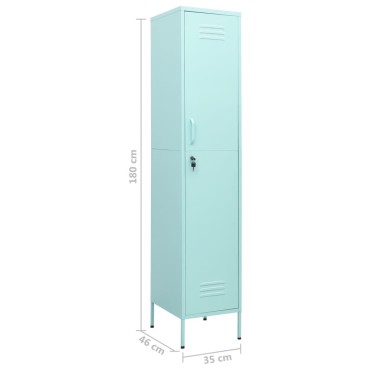 vidaXL Φοριαμός Χρώμα Μέντα 35x46x180cm από Ατσάλι 1 τεμ.