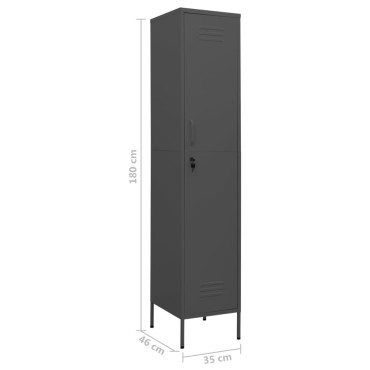 vidaXL Φοριαμός Ανθρακί 35x46x180cm από Ατσάλι 1 τεμ.