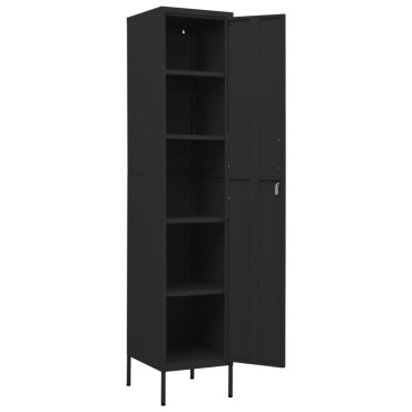 vidaXL Φοριαμός Μαύρος 35x46x180cm από Ατσάλι 1 τεμ.
