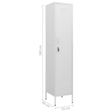 vidaXL Φοριαμός Λευκός 35x46x180cm από Ατσάλι 1 τεμ.