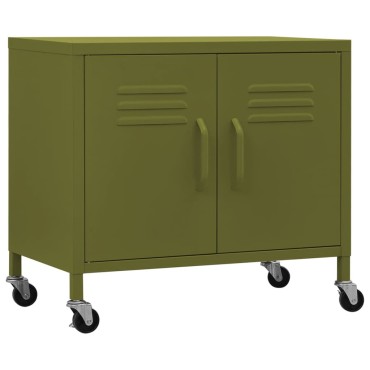 vidaXL Ντουλάπι Αποθήκευσης Πράσινο Λαδί 60x35x56cm από Ατσάλι 1 τεμ.