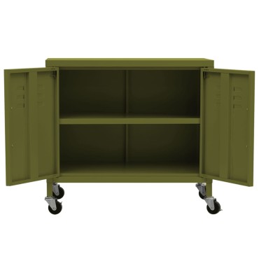 vidaXL Ντουλάπι Αποθήκευσης Πράσινο Λαδί 60x35x56cm από Ατσάλι 1 τεμ.